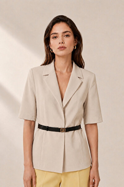 İnouveaue Beli Kemerli Kadın Blazer Ceket
