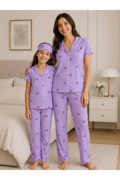 Fil Kids Set de pijamale pentru fete, din bumbac, țesătură Milan, cu panglică...