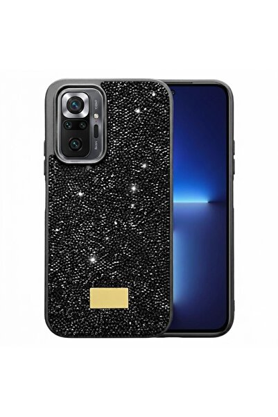 Pilanix Xiaomi Redmi Note 10 Pro Kılıf Silikon Kenarlı Taşlı Parlak Lux Diamo...