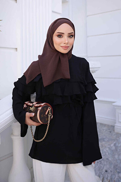İmajButik Black Belted Layered Shirt