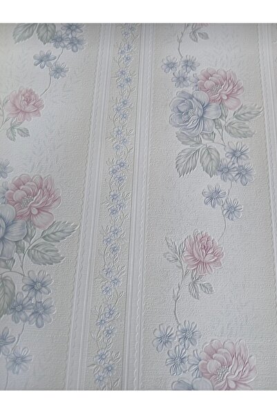KMS HOME Gül Kurusu Çiçekli Duvar Kağıdı ( en:53 cm uzunluk: 10 metre) Kabart...