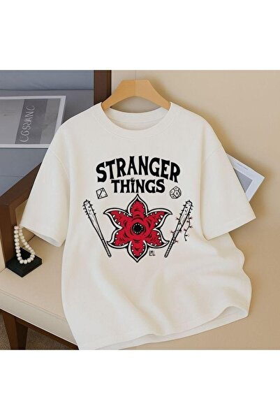 Vordevia Tricou oversize din bumbac imprimat Stranger Things