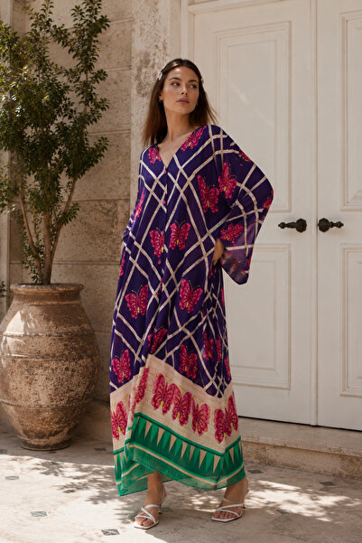 Pure Class Butterfly Pattern Buttoned Oversize Dress |   One Size |   Std Size