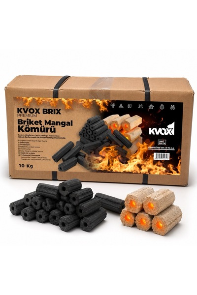 KVOX BRIX – Premium Briket Mangal Kömürü (10KG)