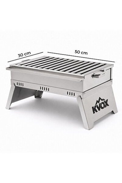 KVOX M1.2 Alev Yapmayan Katlanabilir Inox Mangal Ziyafet Boyu
