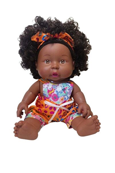 Generic Cute Face African Girl Doll Safe Materials Soft Vinyl Rooted Hair for...