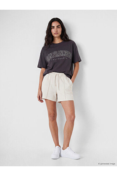 LC Waikiki Gray Women's Shorts with Elastic Waist