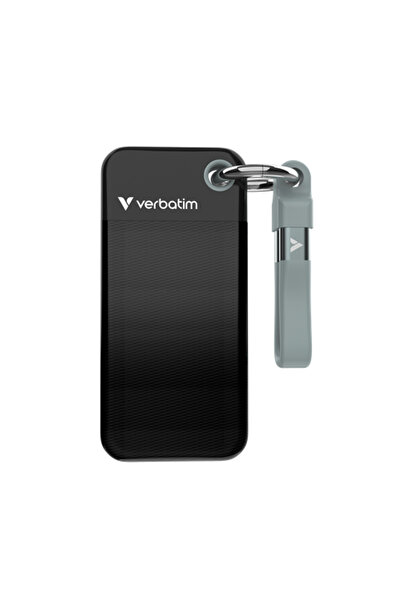 Verbatim Pocket SSD 256GB USB-C 3.2 Gen 2 External SSD, Black/Grey
