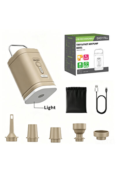 choice2 khaki Mini Portable Air Pump 1200mAh USB Rechargeable Wireless Inflat...
