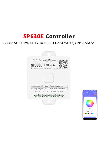 Choice8 SP630E Controller 5-24V LED Controller 5CH PWM SPI Pixels LED Strip L...