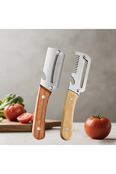 Choice3 2pcs-AB Vegetable Peeler Stainless Steel Kitchen Peeler with Wooden/S...
