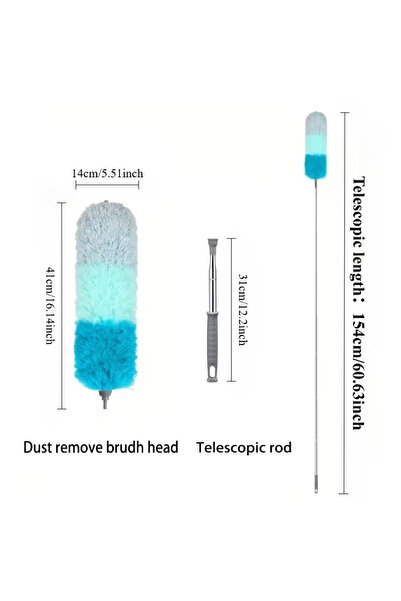 choice2 60.63inch Retractable Microfiber Duster with Flexible Long Handle & E...
