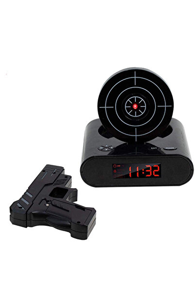 Choice black Creative Alarm Clock Shoot At The Target Novel Shooting Toy Bedr...