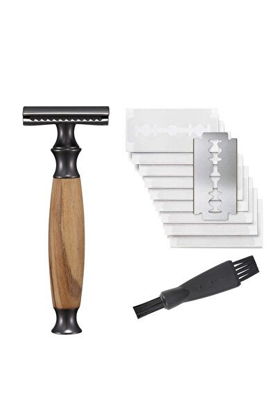 Choice1 Razor Safety Razor Made of Olive Wood for Men and Women Including 10 ...