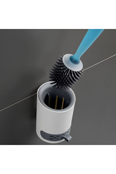 Choice Style B Detergent Refillable Toilet Brush Wall-Mounted Long Handle Sil...