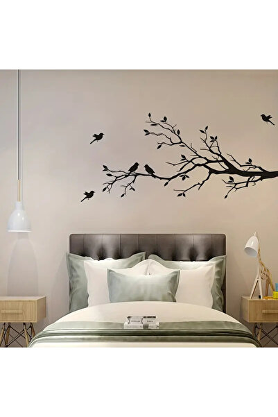 Choice 57x35cm black 1pc Personality Silhouette Wall Sticker, Black Branch Bi...