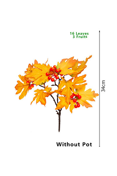 Choice 34cm Yellow 34cm Artificial Maple Leaves Branch Autumn Plants Fake Pin...