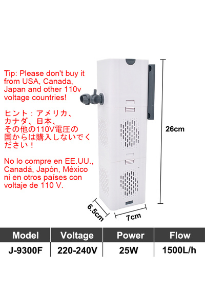 choice2 9300 Aquarium Filter Pump Fish Tank Submersible Silent Air Oxygen Aer...