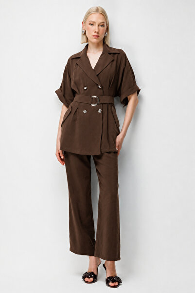 Ekol Wide Leg Trousers with Elastic Waist