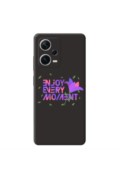 Other Xiaomi Poco X5 Enjoy Every Moment Black Colored Silicone TPU Θήκη
