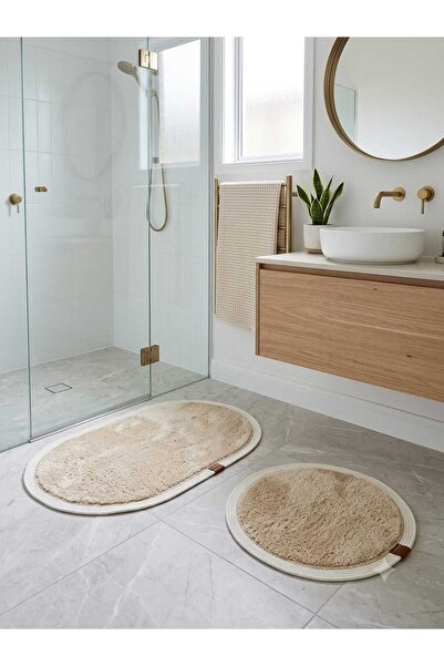 MIRAEDN HOME Modern Yeni Nesil Banyo Paspası Klozet Takımı Premium Hasır Deta...