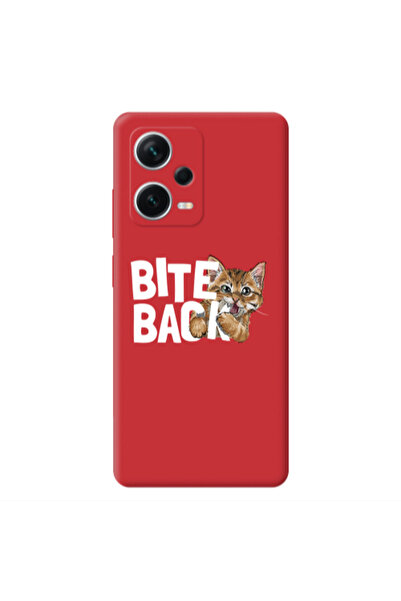 Other Xiaomi Poco X5 bitte back cat Red Colored Silicone TPU Θήκη
