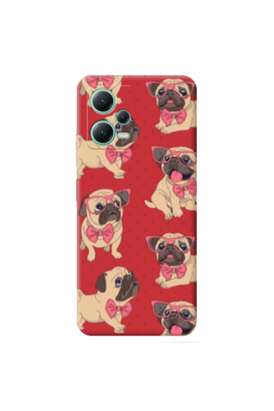 Other Xiaomi Redmi Note 12 Pro 5G Dog Spectacled Red Colored Silicone TPU Θήκη