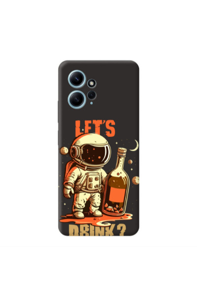 Other Xiaomi Redmi Note 12 4G Lets drink Black Colored Silicone TPU Θήκη