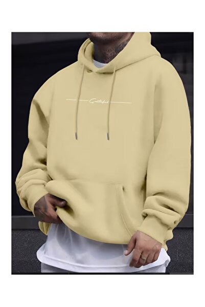 ZİYMO Men's Hooded Printed Relaxed Fit Sweatshirt