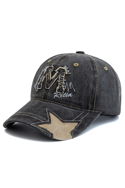 choice2 56cm-60cm Black New Style Unisex Retro Baseball Cap M Letter Embroide...