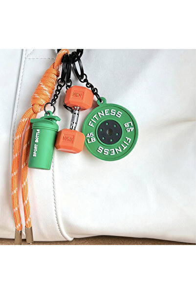 Choice6 greenorange Fitness Keychain for Gym Lovers Premium Gift Sports Enthu...