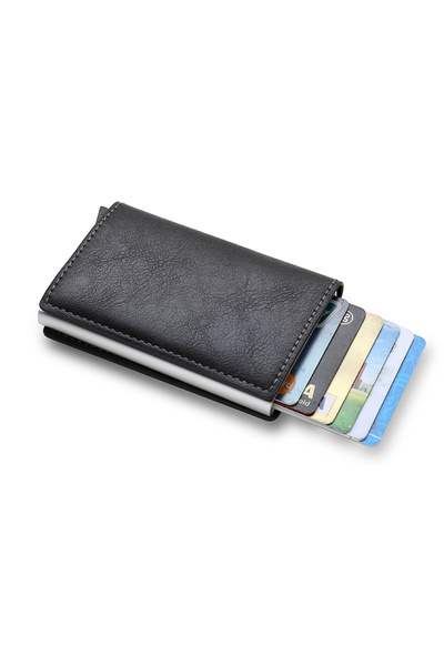 Choice3 Grey Rfid Aluminum Men Wallet Card Holder Purse Carbon Fiber Patter M...