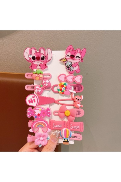 Choice 1 14Pcs Baby Girl's Fashion Cartoon Stitch Hair Pin BB Hairpin Cute Gi...