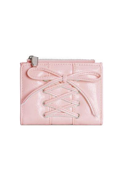 choice2 Pink Portable Bow Frenum Wallet Y2K Ultra Thin Card Bag Multi Slot Do...