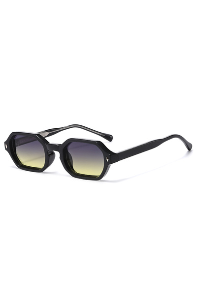 Choice3 grey yellow New Black Square Retro Sunglasses Branded Designer Concav...