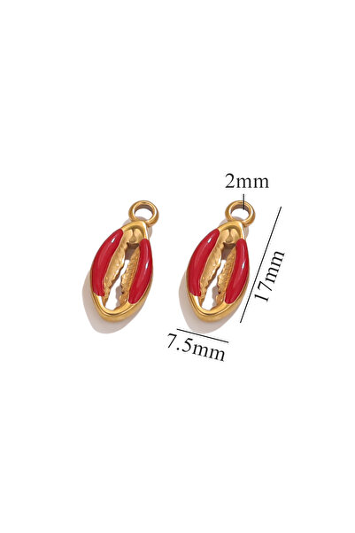 Choice3 Z2463G5 5pcs Stainless Steel Gold Enamel Shell Charms Necklace Pendan...