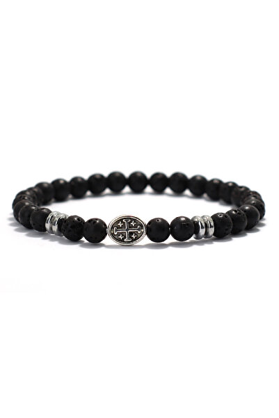 Choice4 lava 8 Styles Men Cross Bracelet 6mm Natural Lava Turquoise Tiger Eye...
