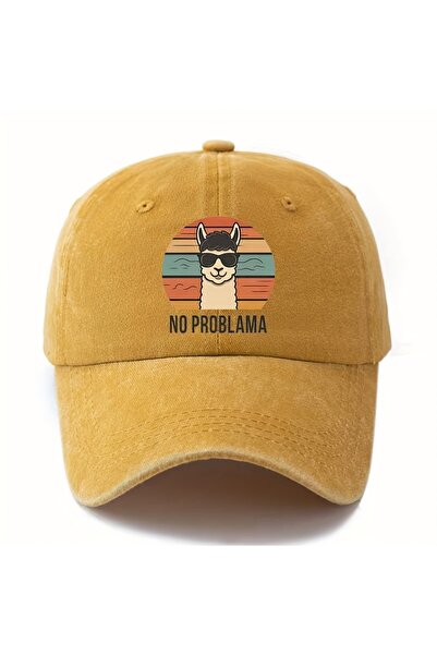 Choice1 Adjustable YELLOW Male and female cartoon alpaca baseball cap with cu...