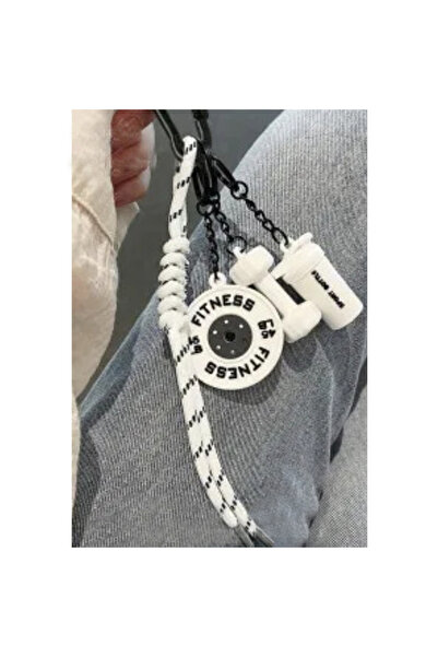 choice2 white Hand-Woven Fitness Keychain Mini Dumbbell Anti-Lost Gym Lover K...