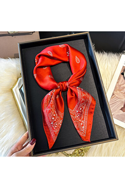 Choice3 Red New 70cm Square Paisley Print Square Silk Scarf Casual Elegant Th...