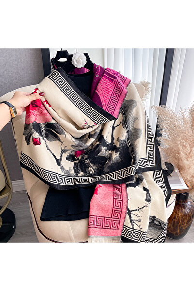 Choice1 black New 2025 Women Brand Ink wash painting Scarf Luxury Autumn Wint...