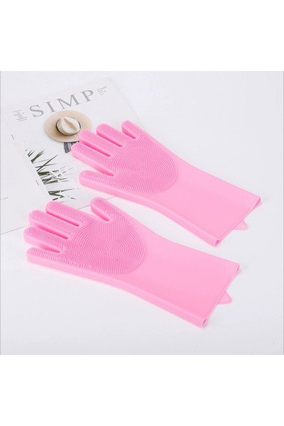 choice2 One Size Pink Gloves for Dogs And Cats Silicone Bathing Shampoo Scrub...