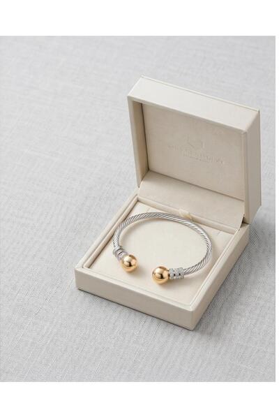 SE Jewellery Collection Selin Ersoy Çelik Burgu Kelepçe Bileklik Gold Top Det...