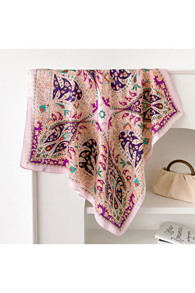 choice2 وشاح مربع FJ474-3 للنساء، من الحرير المقلد، باندانا، زينة احترافية، ع...