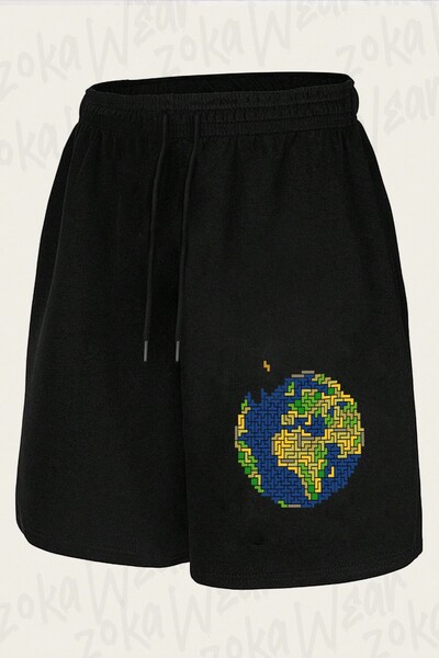 ZOKAWEAR Unisex Tetris Design Printed Shorts