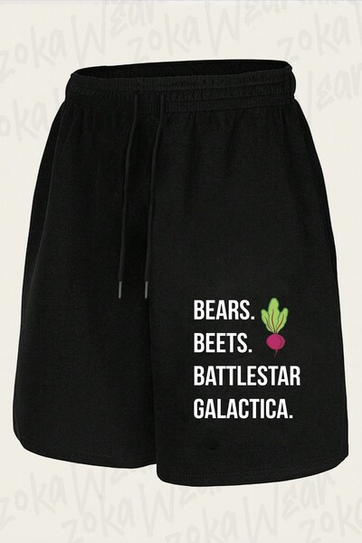 ZOKAWEAR Unisex Bears. Beets. Battlestar Galactica Design Printed Shorts