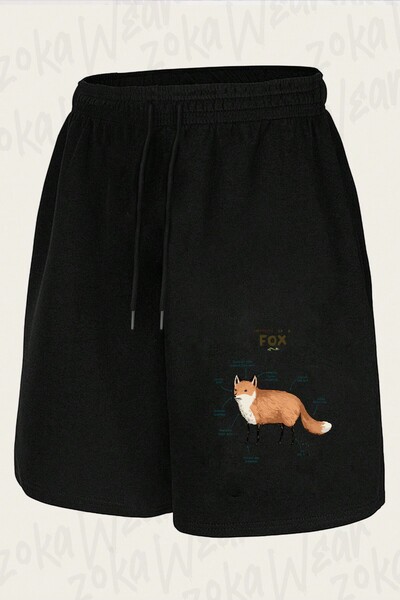 ZOKAWEAR Unisex Anatomy of a Fox Design Printed Shorts