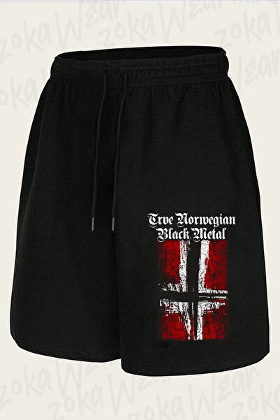 ZOKAWEAR Unisex Trve (True) Norwegian Black Metal Design Printed Shorts
