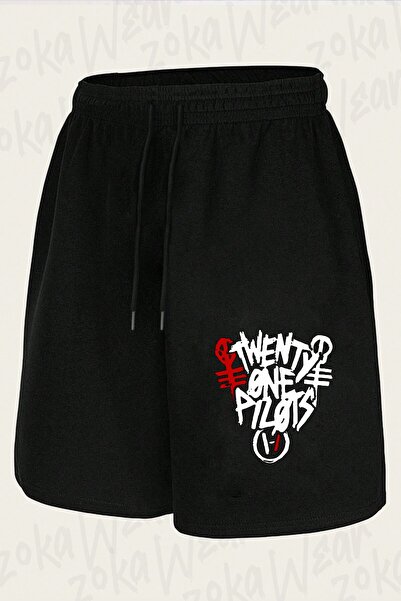 ZOKAWEAR Unisex Twenty One Pilots 2 Σορτς με στάμπα σχεδίου