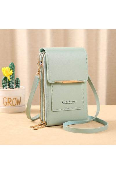 Choice Light Green Women Crossbody Shoulder Bags Wallets Touch Screen Cell Ph...